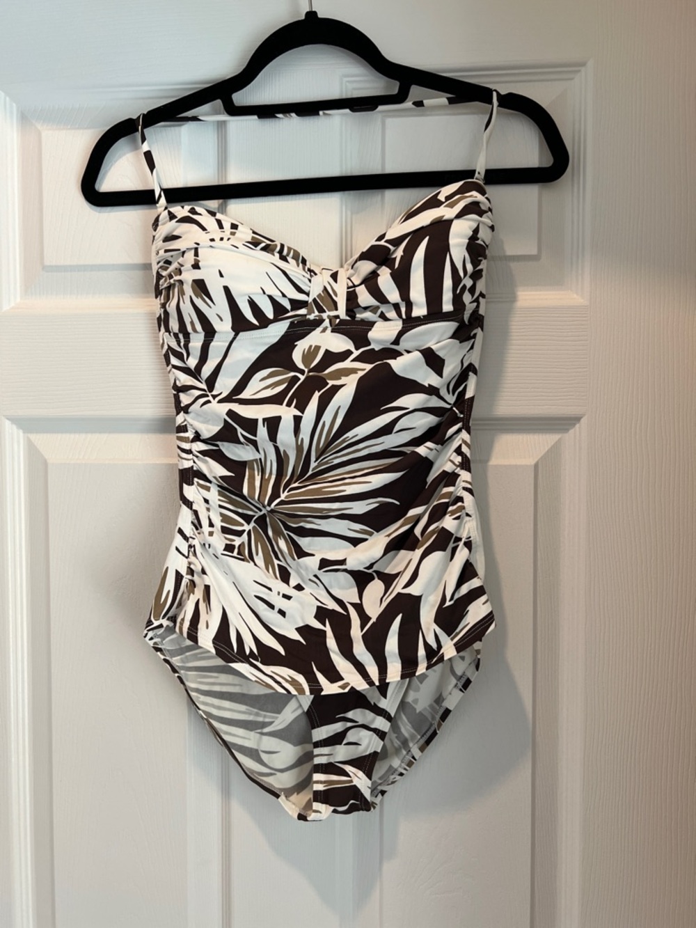 Tommy Bahama Brown and White Tropical Print One-Piece